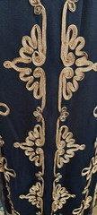 windsmoor black gold lace tapework beaded 20s Deco Gatsby evening dress 16 18