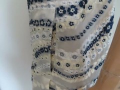 Erdem Ivory/Blue Floral Embroidered Dress Size UK 16/US 12