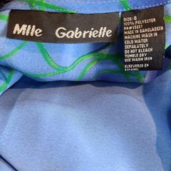 Mlle Gabrielle Womens Flowy Boho Dress Sz 8 Blue Tie Back Resort Vacation Beach
