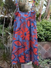 ANTHROPOLOGY HD IN PARIS FLORAL VIBRANT PRINT 100% COTTON DRESS SZ. 6