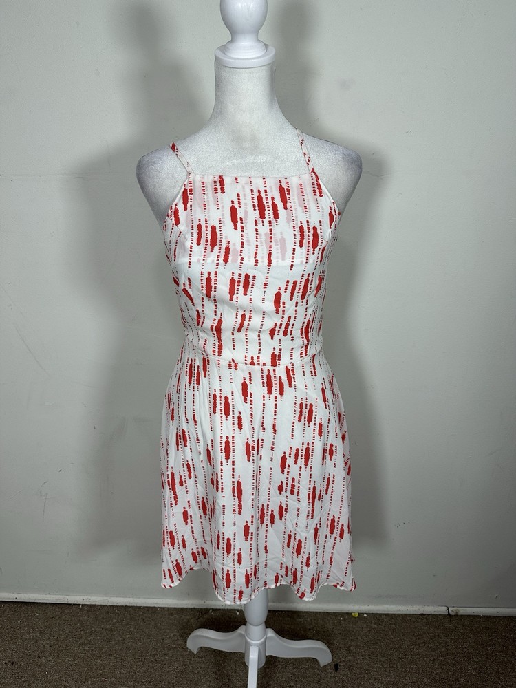 Women’s White And Pink Color Sleeveless Dress Size XS