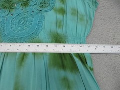 Live And Let Live Tie Dye Crochet Maxi Dress Women XL Green Blue Boho Festival