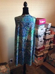 AGB Blue & Green Swing Dress Large