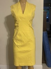 Laundry Womens Sleeveless Sheath Bodycon Dress, yellow, 8