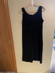 Vintage Black Velvet Dress 90s Y2k Style Slit Back Velour Old Money Whimsigoth