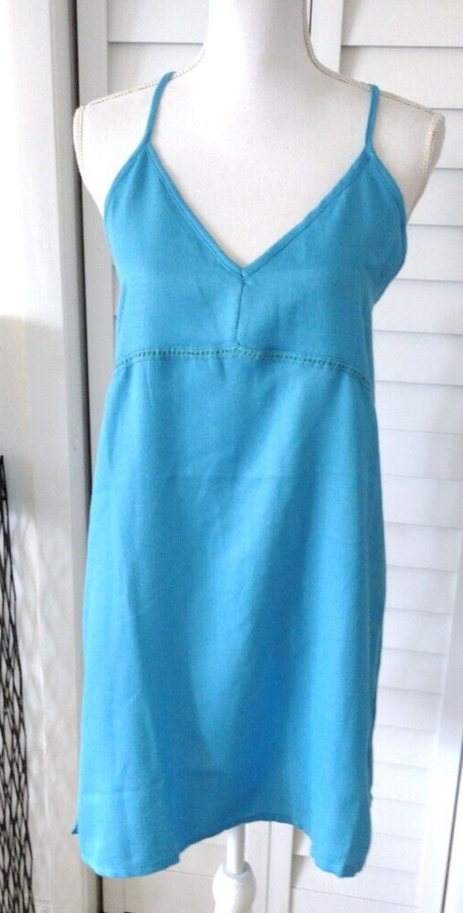 Laundry Shelli Segal blue adjustable spaghetti strap lightweight mini dress Sz L