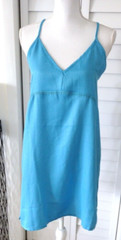 Laundry Shelli Segal blue adjustable spaghetti strap lightweight mini dress Sz L