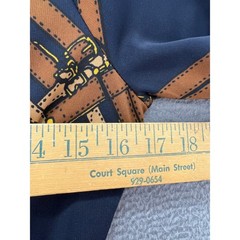 VTG The Limited Navy Equestrian Belt Print Faux Wrap Dress XS Three Quarter Slv