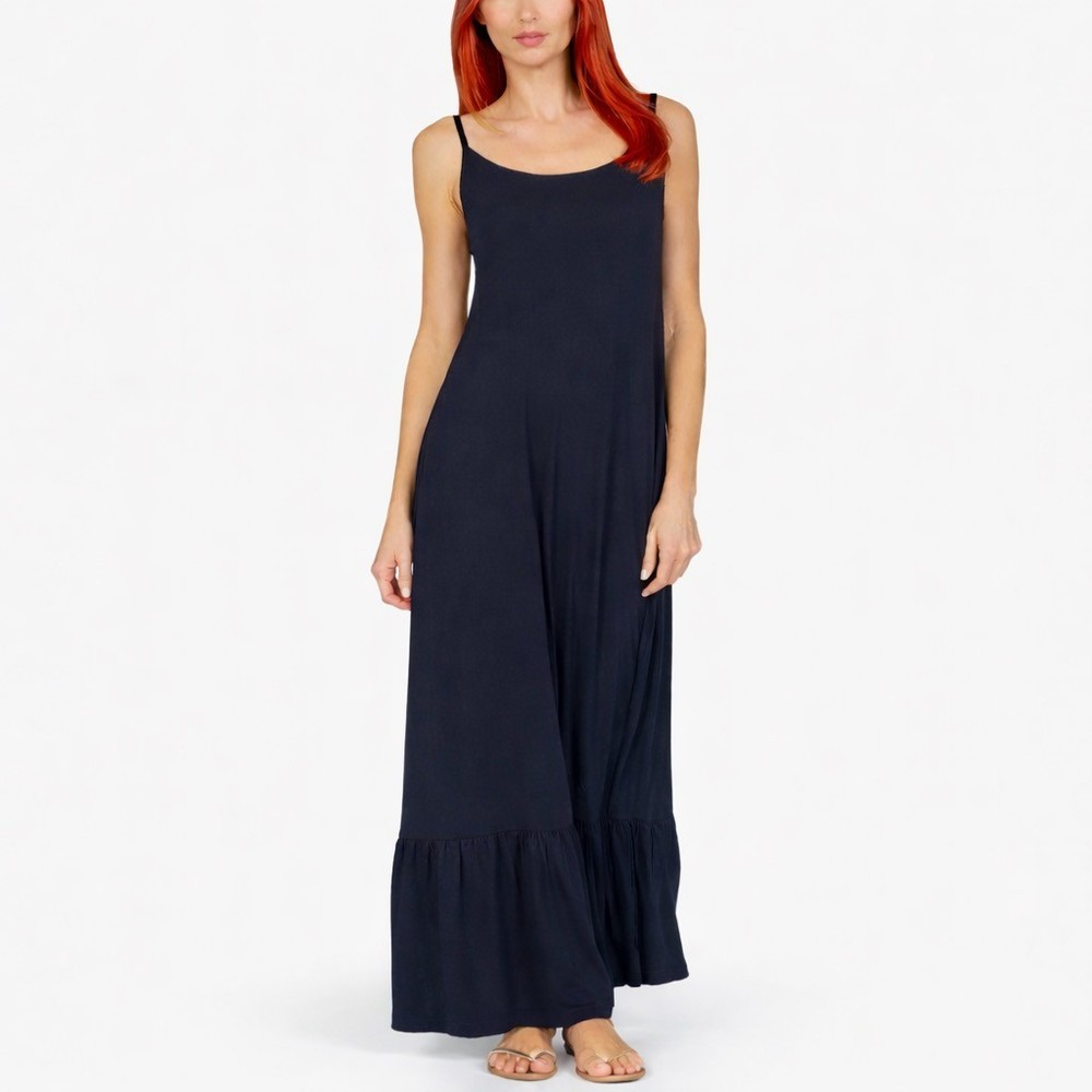 Michael Lauren alvarez spaghetti strap maxi dress size medium navy blue