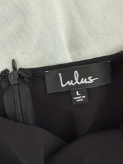 Lulus Hearts Aflutter Black Ruffled NWT Bodycon Midi Dress Size Large LBD