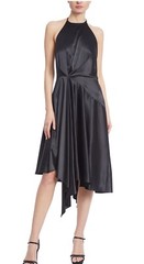 Jewel By Badgley Mischka Satin Backless Dress with High-Low Skirt Size 2 $178