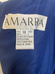 AMARRA Royal Blue Glitter Formal Ball Gown Size 14 Pockets Slit Bridesmaid Maxi