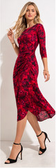 NEW WHITE HOUSE BLACK MARKET WHBM KALEIDOSCOPE M INDULGENT RUCHED MIDI DRESS 00