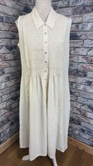 Vintage St Michael M&S Women&rsquo;s Cream Button Through A-Line Shirt Dress Size 16