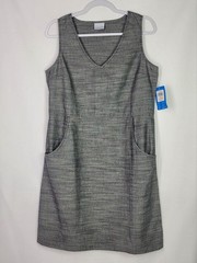 NWT Gray COLUMBIA Norgate Organic Cotton V-Neck Shift Dress Women&rsquo;s Size M