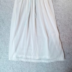 Vintage Munsingwear Sz S White Nightgown Smocked Ribbon Waist Tie Sheer 60s USA