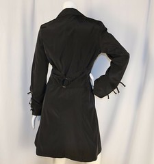 BETSEY JOHNSON Black Solid Polyester Women Lace Up Dress Jacket Size S