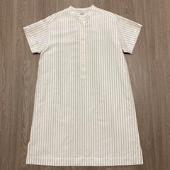 Margaret Howell MHL. Dress Short Sleeve Stripe Band Collar