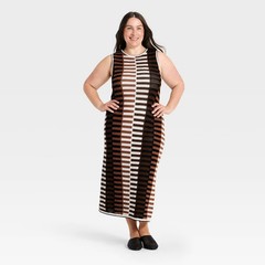 Women Maxi Sweater Dress – Universal Thread Brown Striped XXL