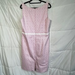 DStudio Pink White Geometric Pattern Sheath Dress Size 14