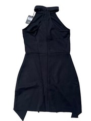 Evil Twin Women&rsquo;s Steel Jet Black Mock Neck Asymmetrical Mini Dress Size S