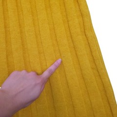 H&M Women&rsquo;s Ochre Oversized Stretch Wool Blend Ribbed Midi Dress Sz Small Yellow