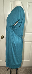 MM Plus MM+ Smocked Top Full Swing Turquoise Green Dress Sz 1X Made in USA