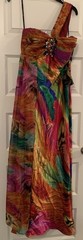 Ignite Evenings Vibrant One Shoulder Beaded Bandeau Formal Gown Size 12 NWT