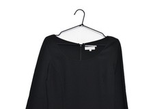 Celine Finition Main Wool Elastane Designer Black Dress Size 38 Made in France