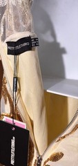 PrettyLittleThing Gold Sequin Bodycon Dress Mesh V Neck NWT Women&rsquo;s US 10