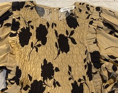 Sofie the Label Mini Babydoll Dress Floral Puffed Sleeves Size Small Cotton