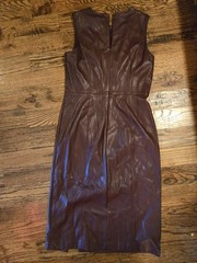ANN TAYLOR Seamed Faux Leather Sheath Dress Size 6 (Regular) Mauve Rose