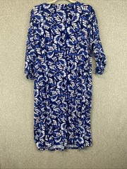 Chicos wrinkle free knit midi shift Dress Size 1 (M) 1/2 Sleeve Stretch Coastal