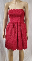 Jill Jill Stuart Chic Raspberry Crochet Strapless Cocktail Party Sz 2 Dress $478