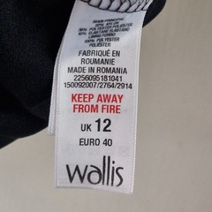 Wallis Size 12 Dress Formal Party Floral Beaded Shift Black Lace Sheer Lined