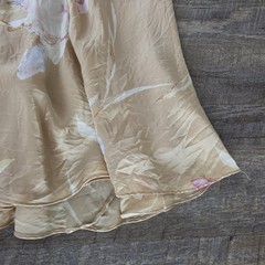 Ralph Lauren Silk Maxi Dress Womens Size 10 Tan Sleeveless 90s Floral Y2k Fairy