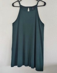 Forever 21 Green Spaghetti Strap A-Line Fit and Flare Casual Soft Dress Size S