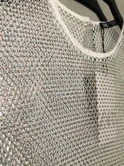 £120 ZARA SILVER RHINESTONE MESH midi maxi bodycon DRESS XS S 8 10 12 Cover Up