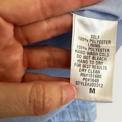 Storia Light Blue Button Dress 100% Polyester Cottagecore Chic Ruffle Hem
