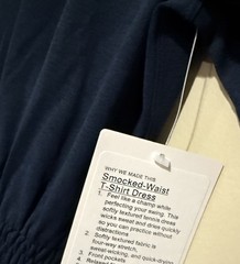 NWT Lululemon Size 6 Smocked Waist T-Shirt Dress TRNV True Navy Blue $118