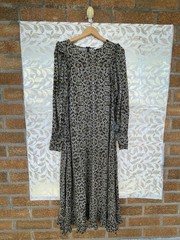 Essentiel Antwerp Python Ruffle Midi Dress Whimsigoth Snakeskin Boho 40 US 8
