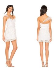 For Love And Lemons Lucian One Shoulder Mini Dress in White Size S