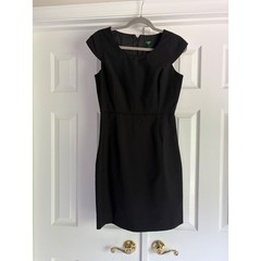 J.Crew Factory Suiting Black Wool Cap Sleeve Sheath Dress Size 4 Professional