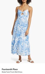 Fourteenth Place Moda Twist Front Midi Dress small worn 1x