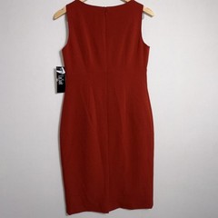 LE SUIT Sheath Dress Women 4 Red Crew Neck Sleeveless 1 Piece Kentucky Derby