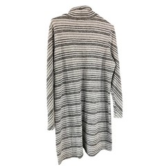 Tacera Womens XL Grey Striped Turtleneck Tunic Dress Long Sleeve Button Cuff
