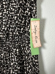 Indigo Rose Midi Dress Womens PS Black/White Print Flutter Sleeve Boho Casual