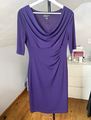 Connected Apparel purple knee length dress