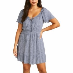 Abercrombie & Fitch Blue Floral Puff Sleeve Tie Front Sundress XS Tall