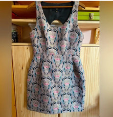 BB Dakota by Jack Carla Brocade Dress SZ M BACK CUT-OUT, HAS POCKETS, LINED